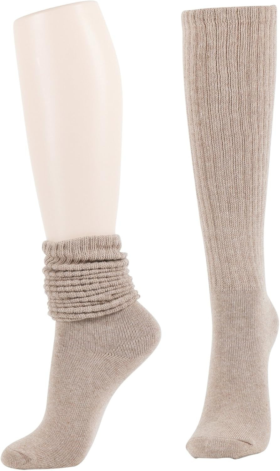 Women Scrunch Socks Knit Soft Warm Casual Fall Winter Knee Slouch Sock | Amazon (US)
