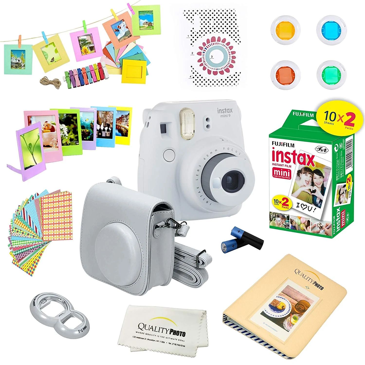 Fujifilm Instax Mini 9 Instant Camera w/ Fujifilm Instax Mini 9 Instant Films (20 Pack) + A14 Pc ... | Walmart (US)