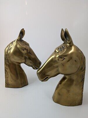 Vintage Drew Cast Brass Horse Head Heavy Bookends / Paperweights.  ~8 lb  | eBay | eBay US