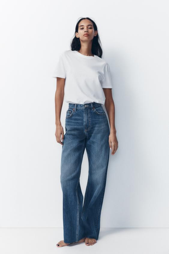 TRF WIDE-LEG HIGH-WAIST JEANS | Zara UK