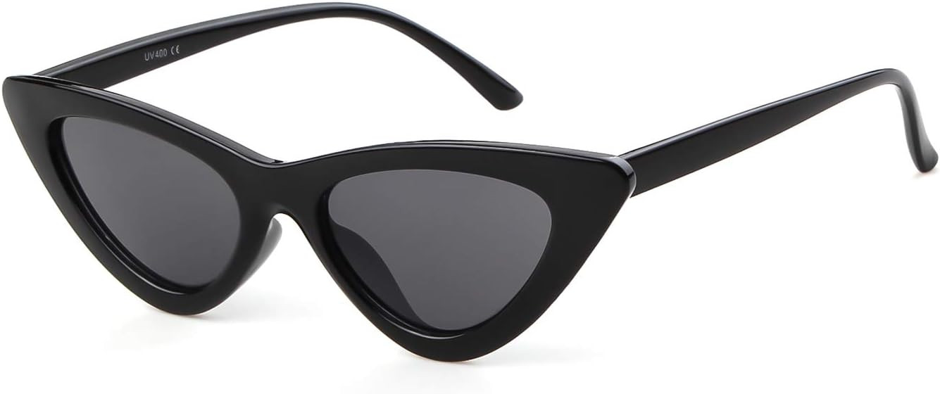 Retro Vintage Cat Eye Sunglasses for Women Trendy Narrow Cateye Frame Sun Glasses | Amazon (US)