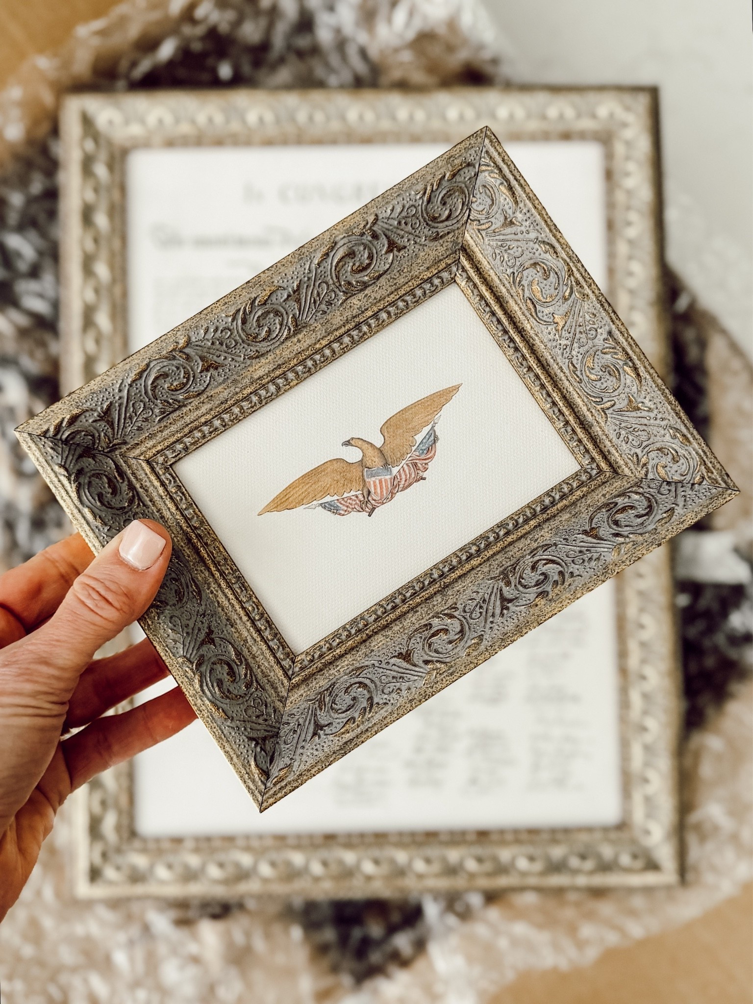 7”x5” framed federal crest.

#LTKSeasonal #LTKHome