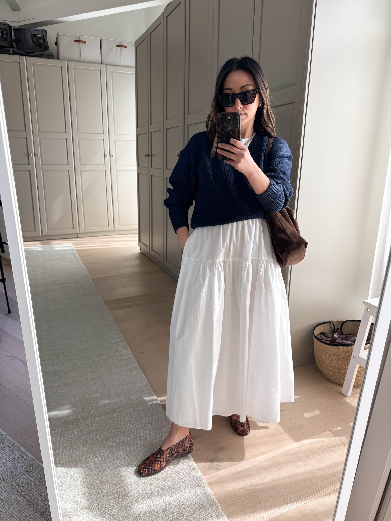 Spring outfit ideas with white skirts. I found the perfect v-neck sweater. This length and fit work perfectly with skirts and dresses because it's not overly long. Love the chunkiness of it too!

J.Crew sweater small
Everlane tee medium
Almina Concept skirt small - sadly old 
Steve Madden Jelly flats 5 - run a half size big
Liffner Hobo Pillow bag
Celine sunglasses
Quince earrings
Dorsey James necklace 15"

Petite style, spring style, spring outfits, white skirt, skirts 

#LTKPetite #LTKootd #LTKmomlife