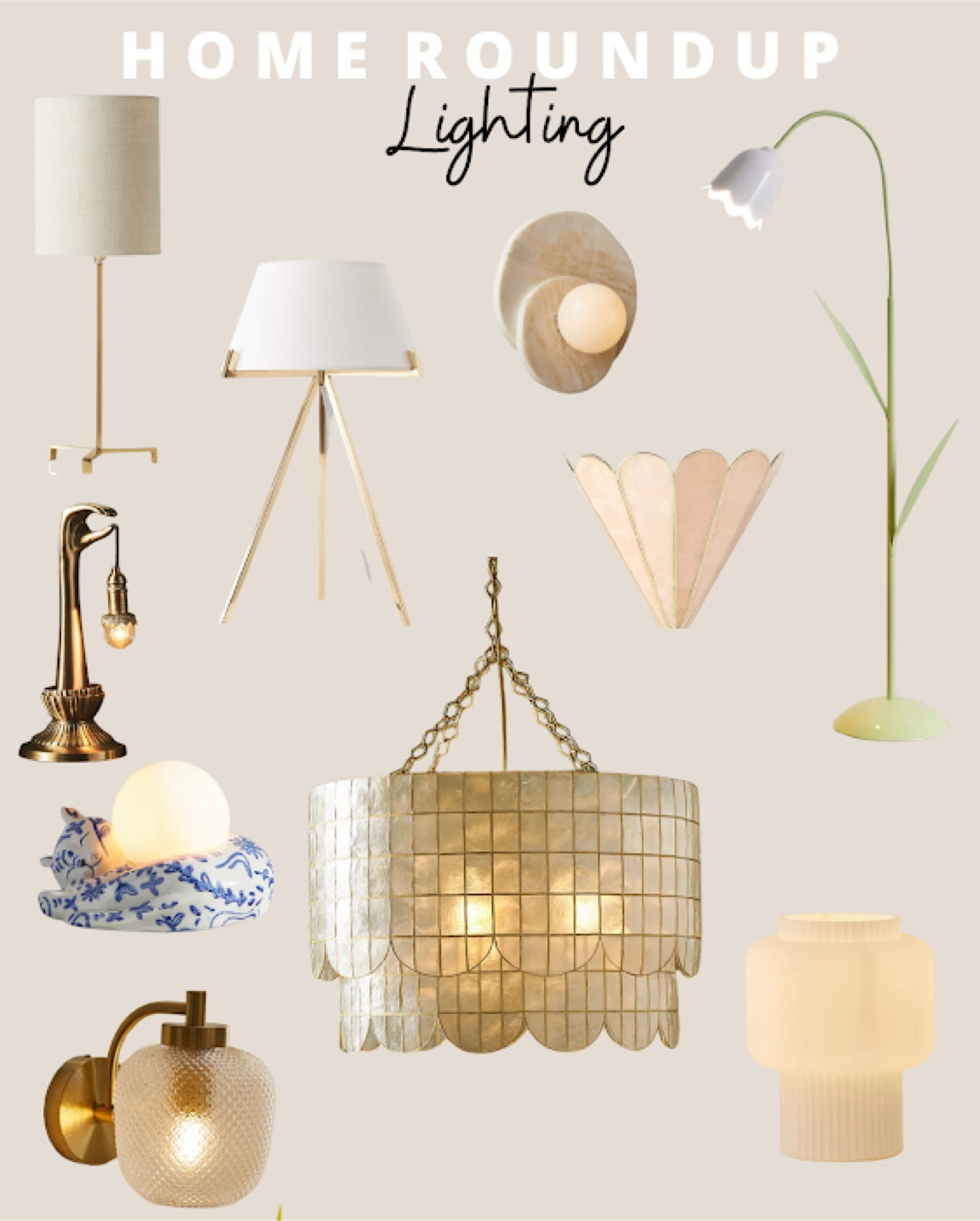 Lighting roundup - lamps, pendants, floor lights, chandeliers, sconces, decorative novelty lights

#LTKhome #LTKfamily #LTKFind