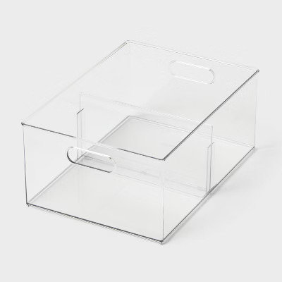 All Purpose Clear Storage Bin with Adjustable Divider Large - Brightroom™ | Target