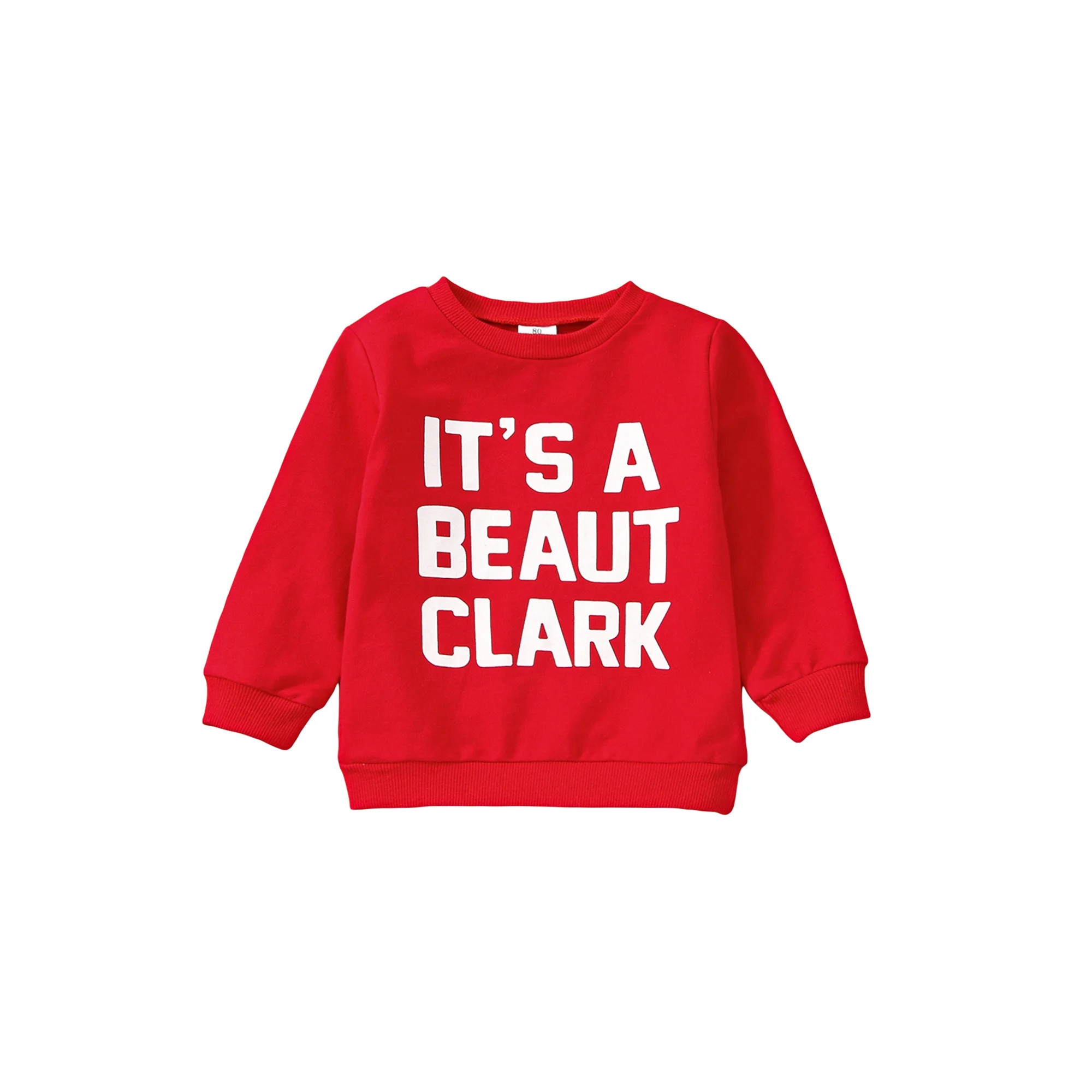 Toddler Baby Boy Girl Christmas Clothes Letter Print Sweatshirt Crewneck Pullover Sweater Long Sl... | Walmart (US)