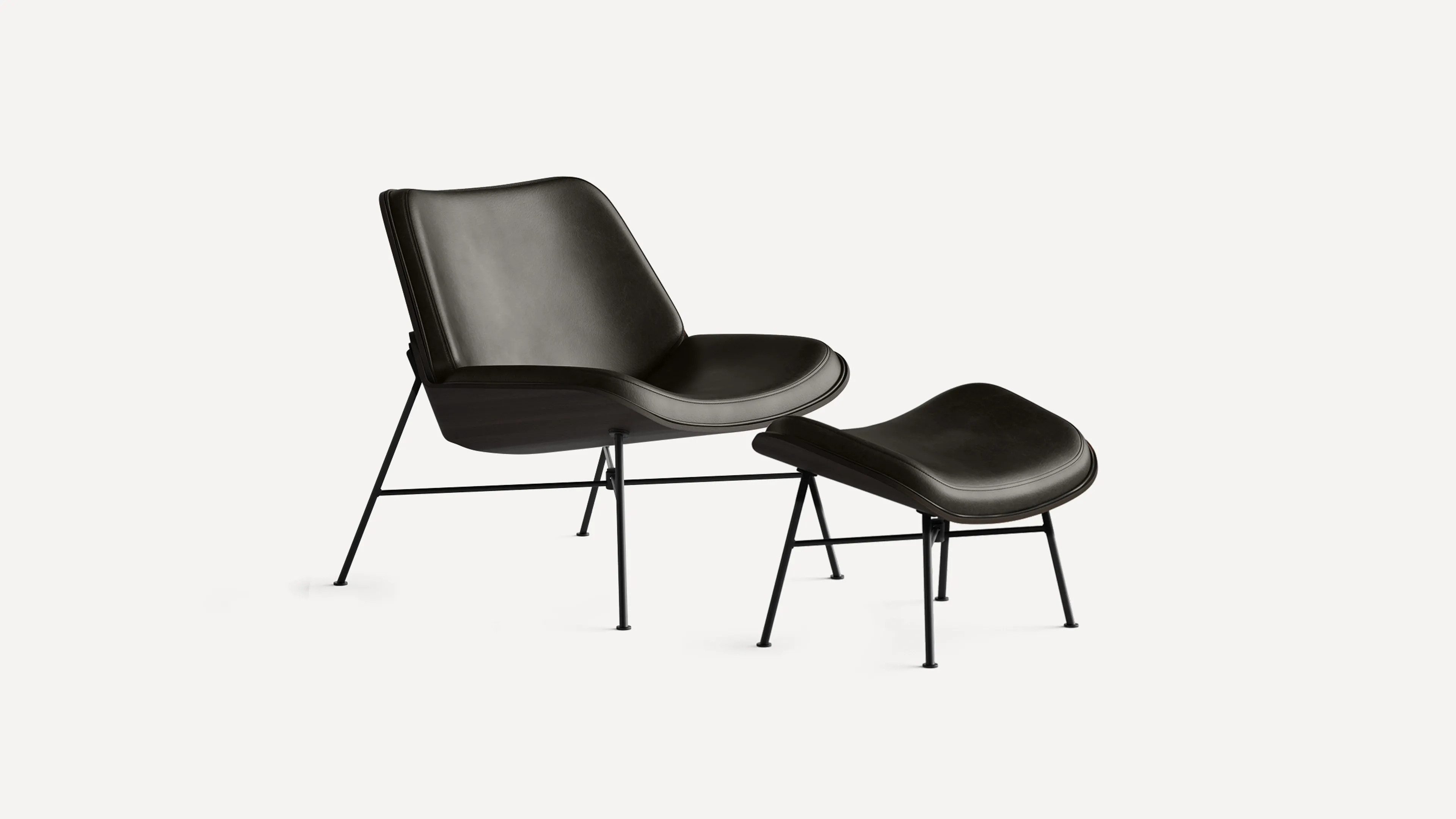 Vesper Leather & Wood Lounge Chair | Burrow