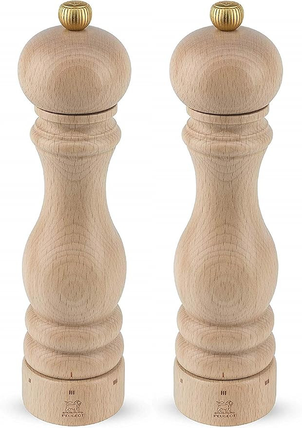 Peugeot Paris U'Select 9-Inch Pepper & Salt Mill Set, Natural Beechwood | Amazon (US)