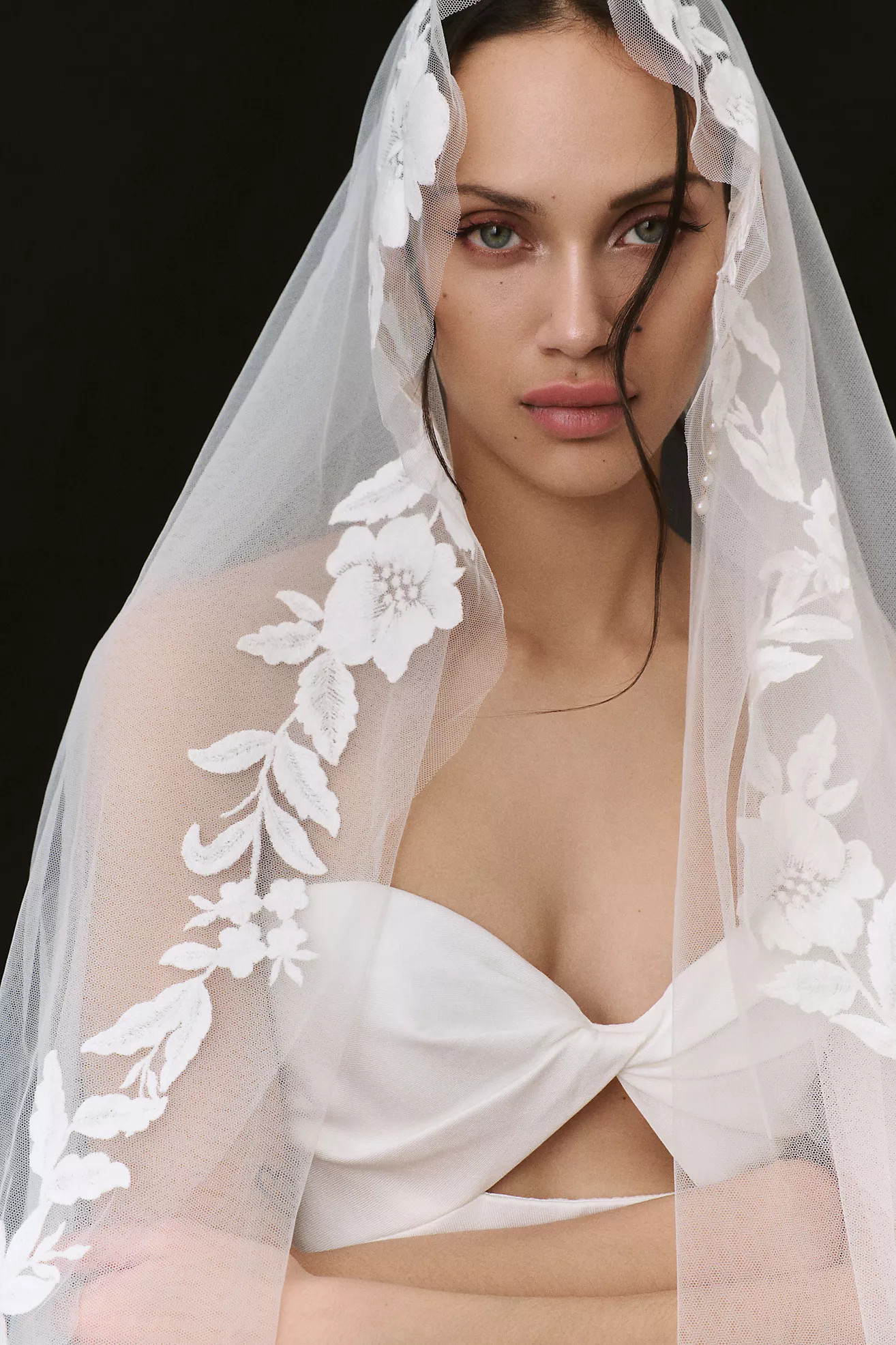 Jenny by Jenny Yoo Madeline Floral Lace Appliqué Veil | Anthropologie (US)