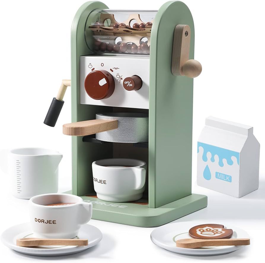 Dorjee Kids Coffee Maker Playset with Grinder, Play to Learn Coffee Making Routine, Stimulates Im... | Amazon (US)