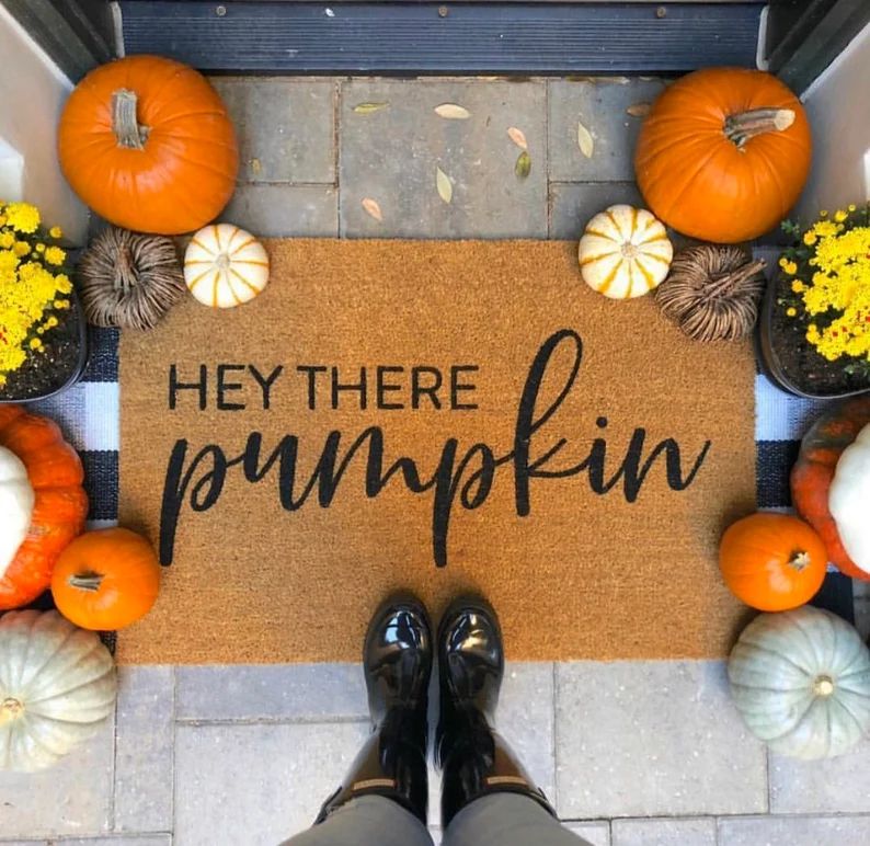 Hey There Pumpkin Doormat  Hello Pumpkin Hi Pumpkin Door | Etsy | Etsy (US)