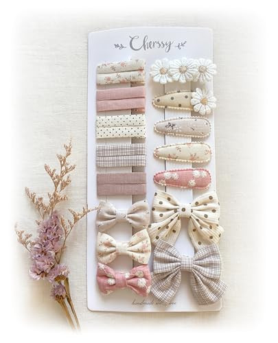 Cherssy Floral Hair Bow Clips for Little Girls, 20 Pack Flower Fully Lined Alligator Clips and Snap Hairpins Set, Handmade Hair Accessories for Baby Toddler Kid School Age Girls Gifts | Amazon (US)