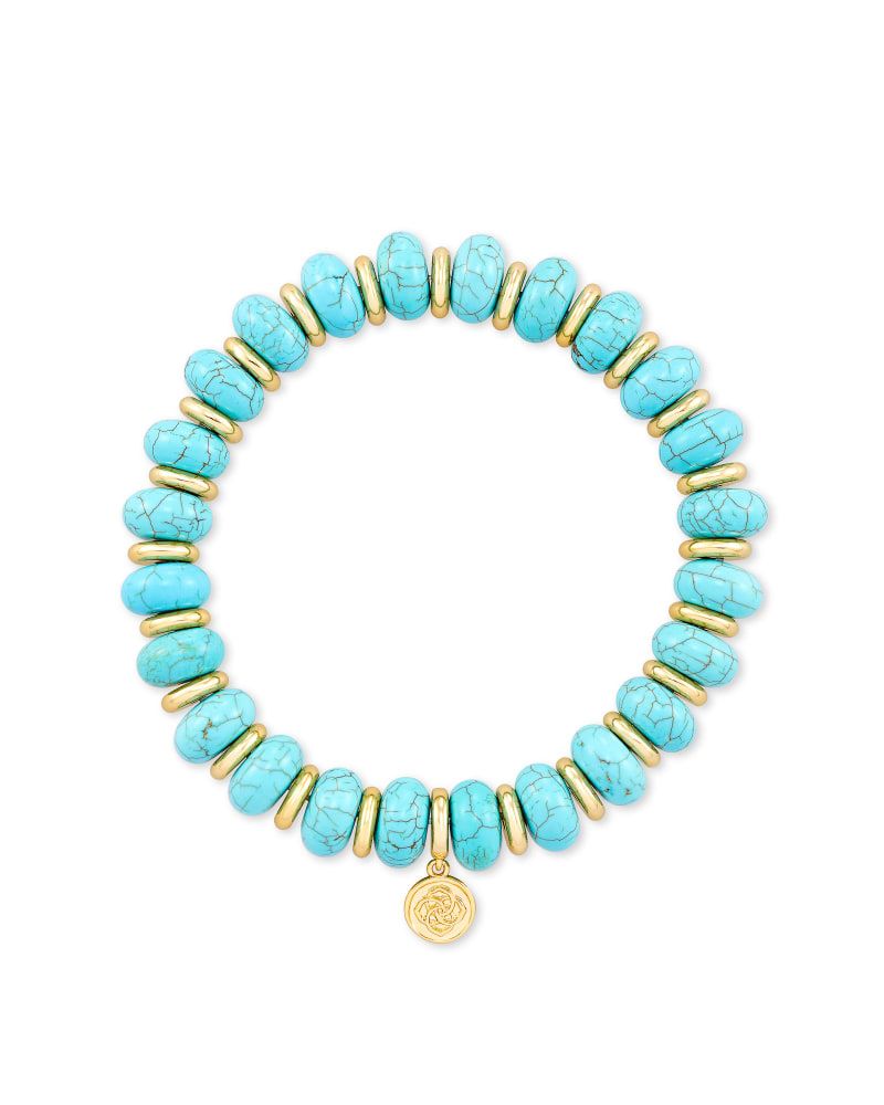 Rebecca Gold Stretch Bracelet in Variegated Turquoise Magnesite | Kendra Scott