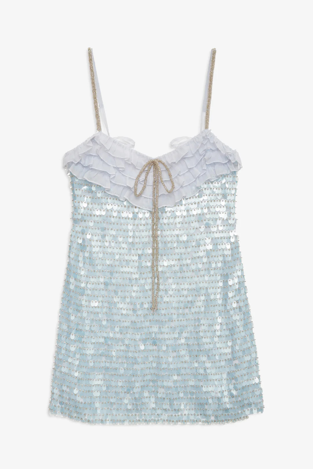 Layered Sequin Mini Dress$569 Select a sizeFL&L Keepsakes: This powder blue sequin mini dress cap... | For Love & Lemons
