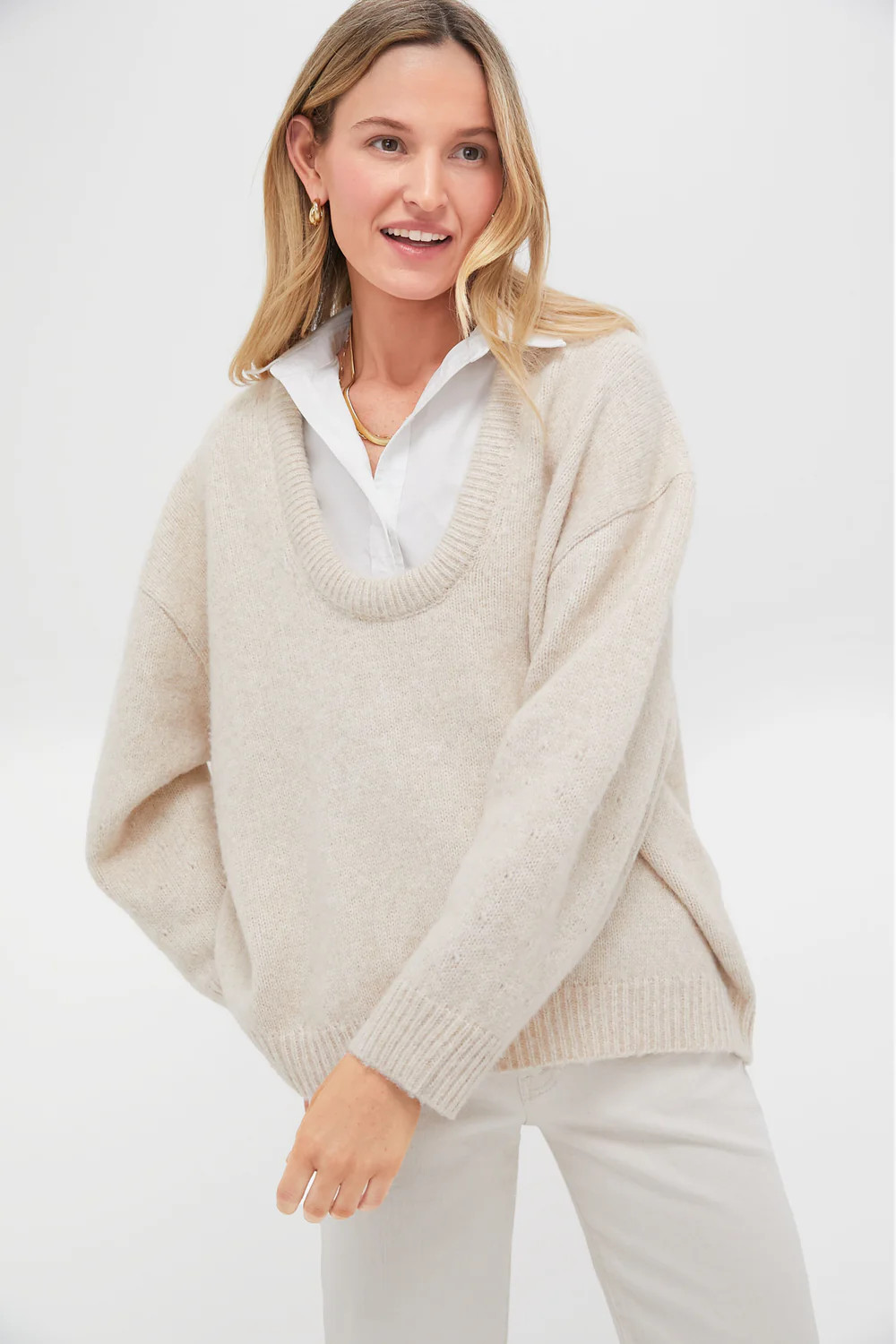 Oatmeal Removable Collar Dickey Sweater | Tuckernuck (US)