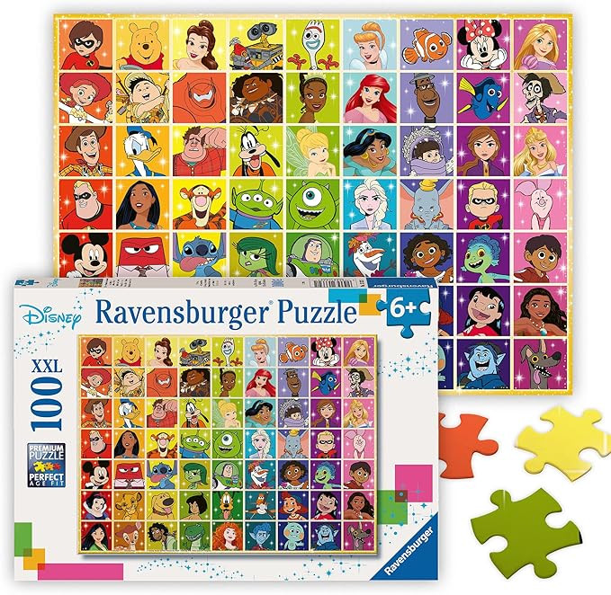 Ravensburger - Disney Color Palette - 100 Piece Jigsaw Puzzle - Exciting, Colorful Grid of Disney... | Amazon (US)