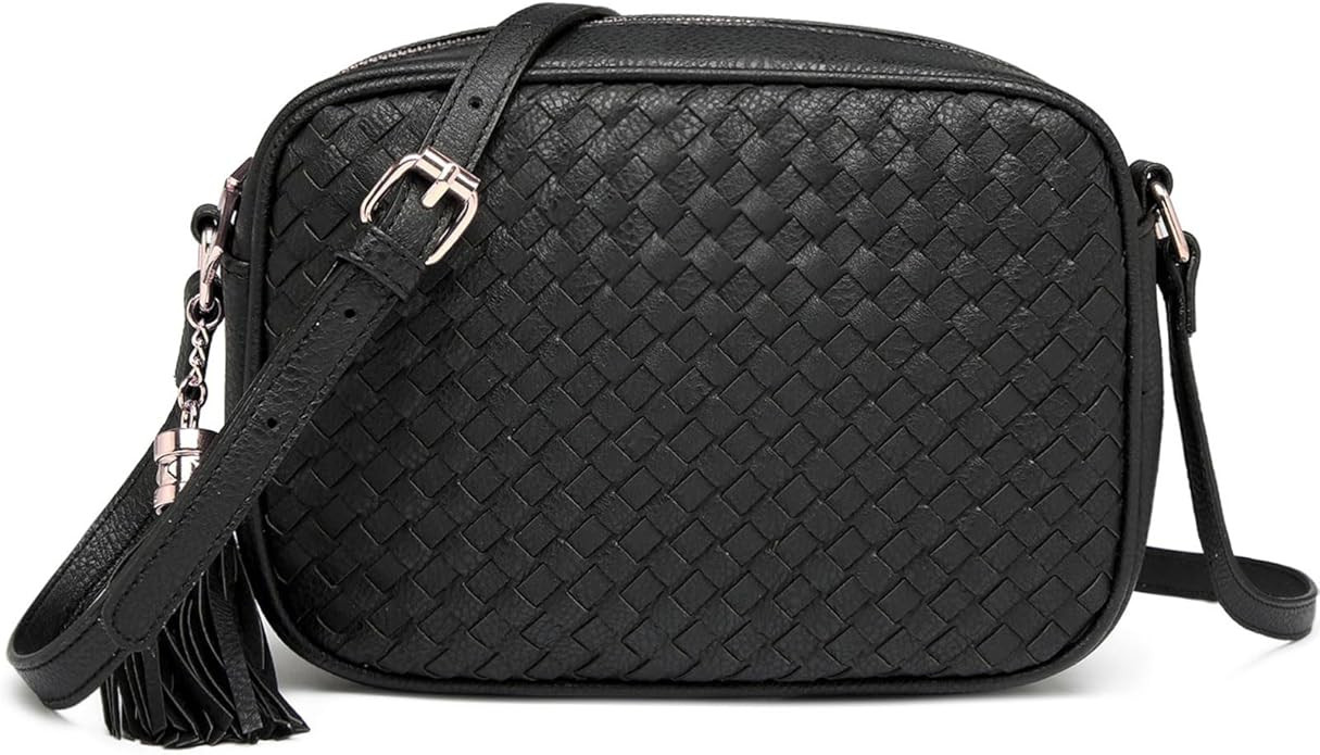 Small Crossbody Purses for Women Trendy Woven Cross Body Bag and Boho Purse,Soft Leather Handbags | Amazon (US)