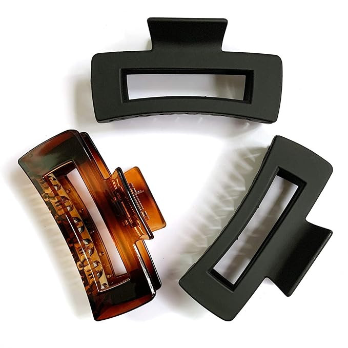 Hair Claw Clips Large 4 Inch Matte Clear No Slip Big Rectangle Jaw Clip Clamp for Thick Hair Wome... | Amazon (US)