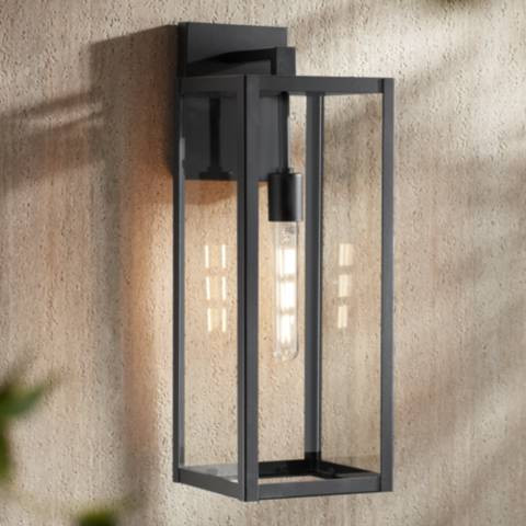 John Timberland Titan 20" High Mystic Black Outdoor Wall Light | Lamps Plus