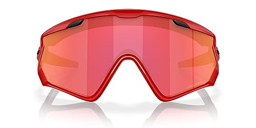 Oakley Men's Oo9418 Wind Jacket 2.0 Rectangular Sunglasses, Matte Redline/Prizm Snow Torch, 45 mm | Amazon (US)