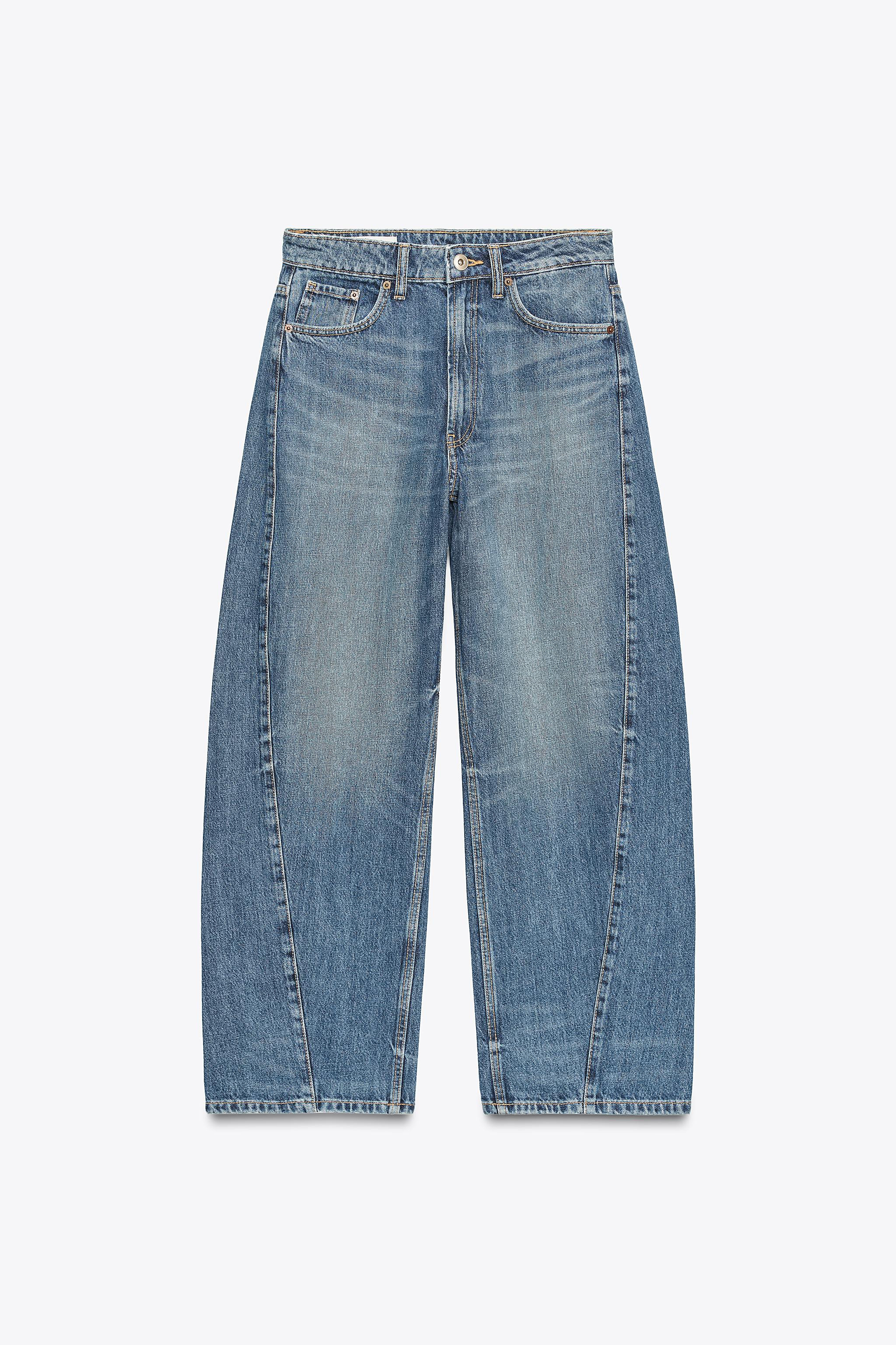 TRF BAGGY BARREL MID-WAIST JEANS | Zara UK