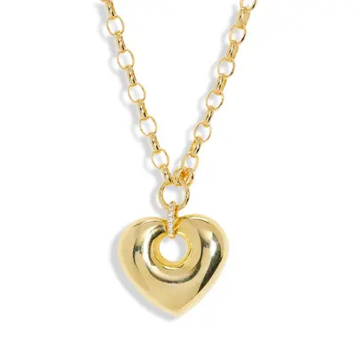 ARGENTO VIVO Puffy Heart Pendant Necklace in Silver at Nordstrom | Nordstrom