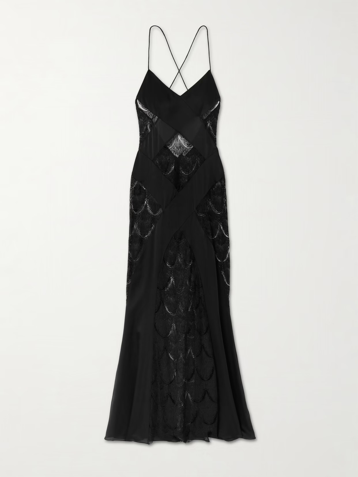 Agent Provocateur - Emie Leavers Lace And Silk-satin Chemise - Black | NET-A-PORTER (US)
