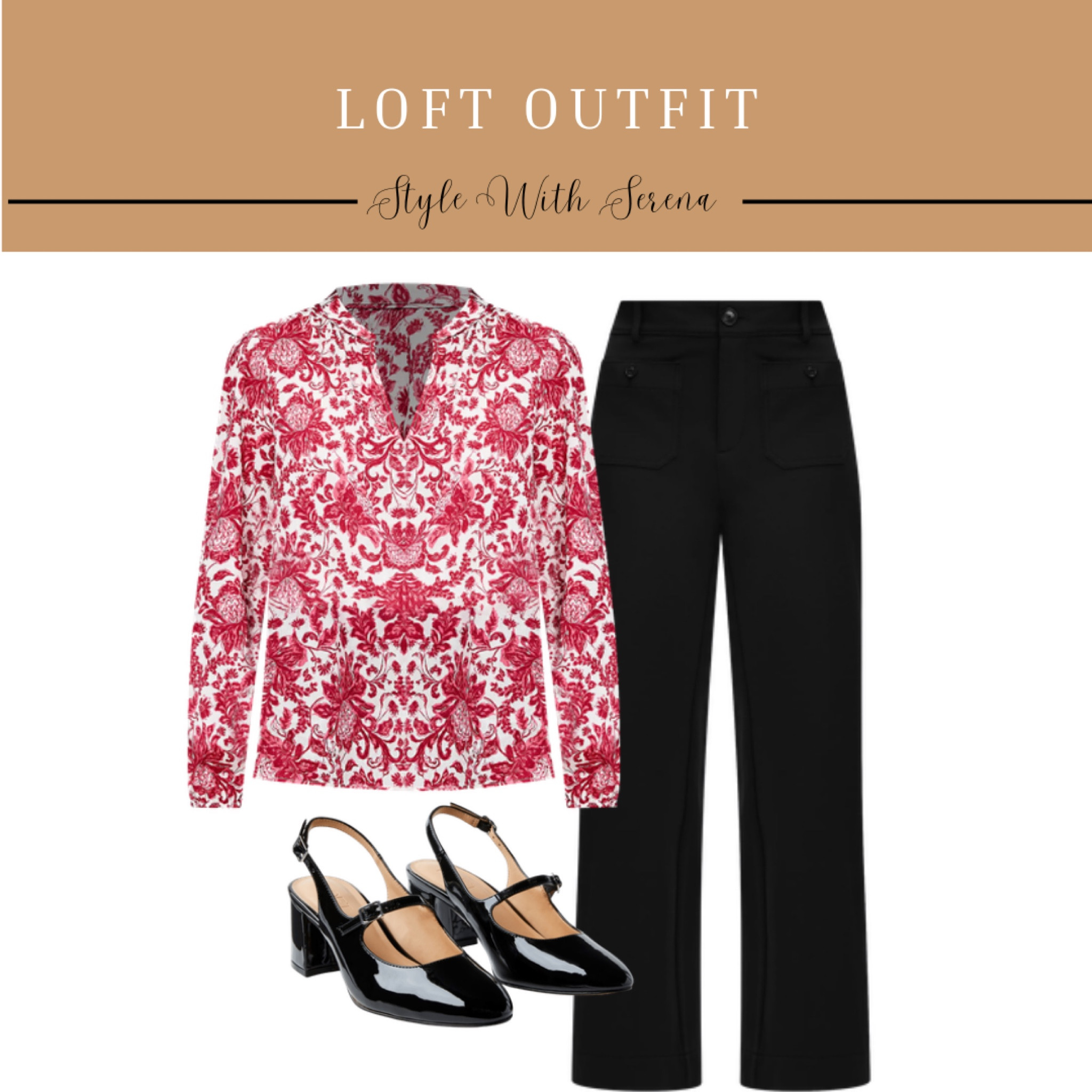 Loft outfit, black pants, blouse, work outfit, dressy outfit, heels, spring blouse 

#LTKStyleTip #LTKFindsUnder100 #LTKWorkwear