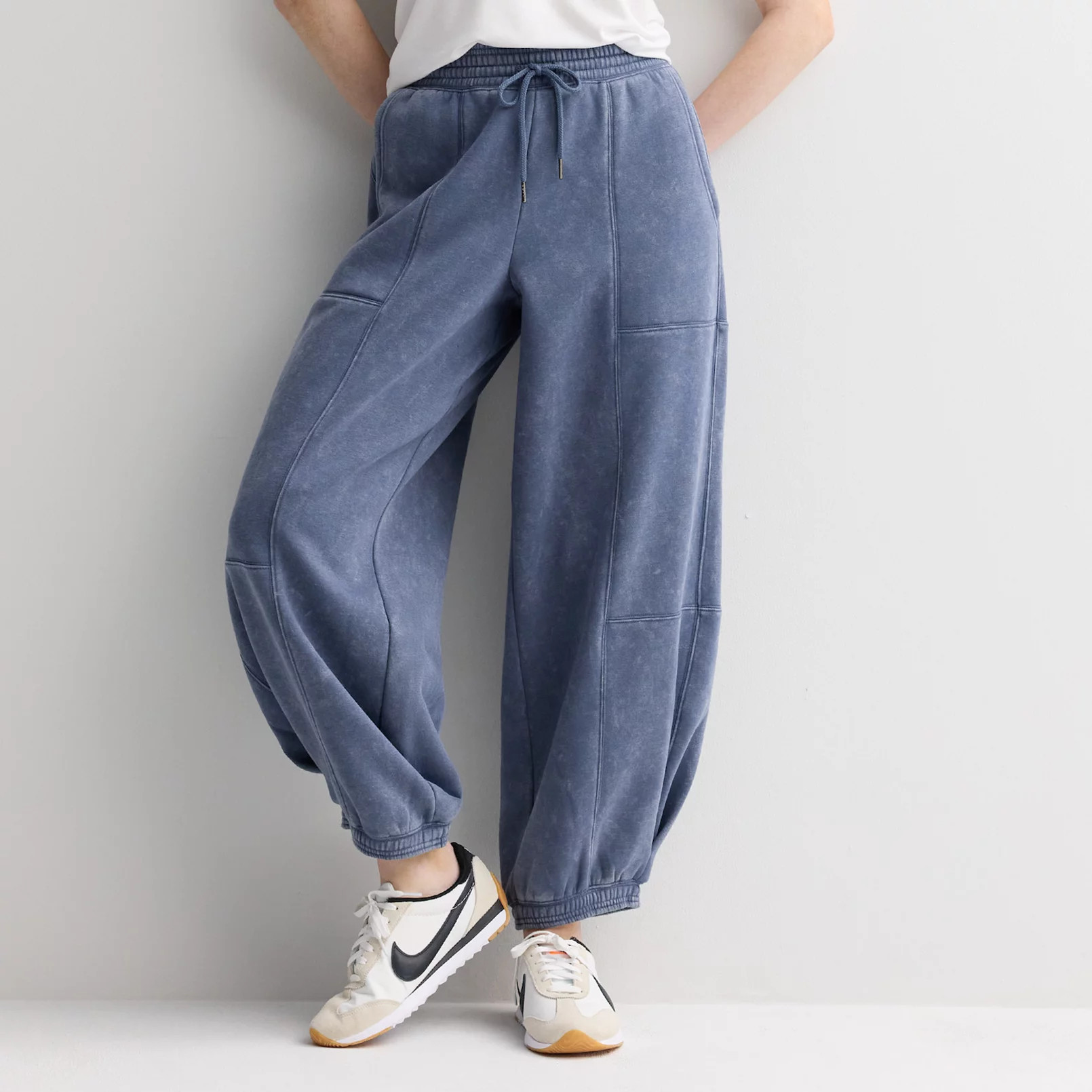 Juniors' Pink Republic Fleece Barrel Leg Joggers | Kohl's