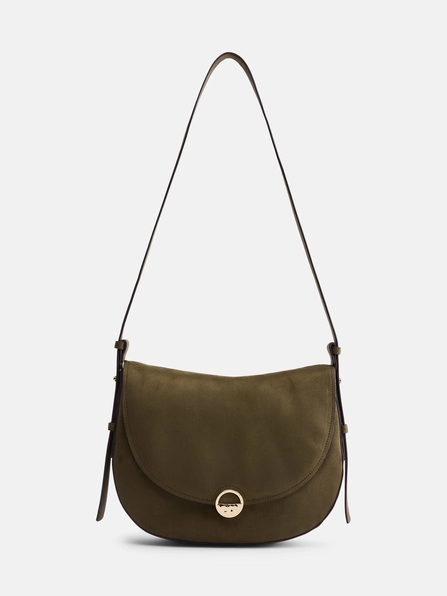 Scenario Women's Large Crossbody Suede Handbag, Burnt Olive | Walmart (US)