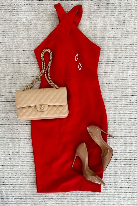 Red dress for special occasions, weddings and more! Love the cross cross neckline and red colorway. Paired it with pumps for a classic look. On sale for 25% off with code SALE25! 

#LTKstyletip #LTKsalealert #LTKGala