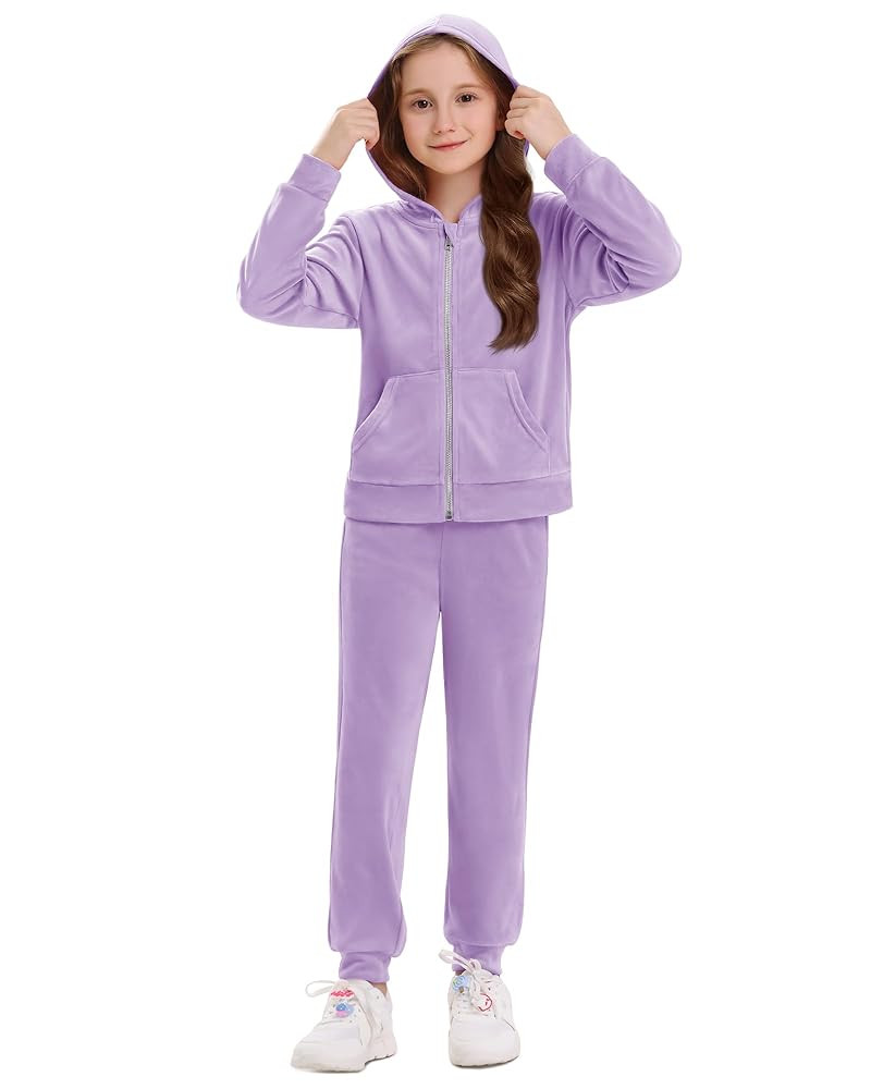 Stelle Girls Velour Tracksuits 2 Piece Sweatsuit Outfit Zip Up Hoodie and Jogger Sweatpants Athle... | Amazon (US)
