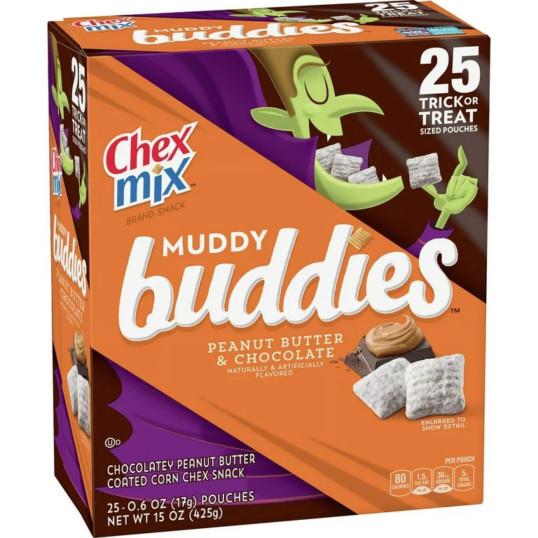 Chex Mix Brand Halloween Muddy Buddies, Cookies and Cream Snack Mix, 25 Count | Walmart (US)