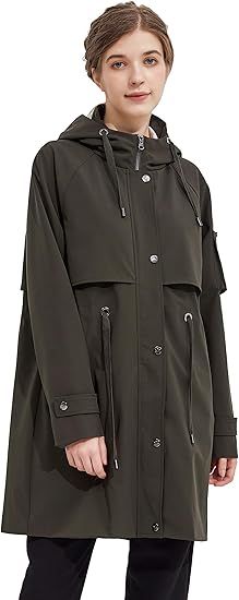 Orolay Women's Long Windbreaker Hooded Light Jacket Active Outdoor Anoraks | Amazon (US)