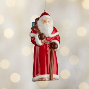 Around the World England Santa Ornament | Crate & Barrel