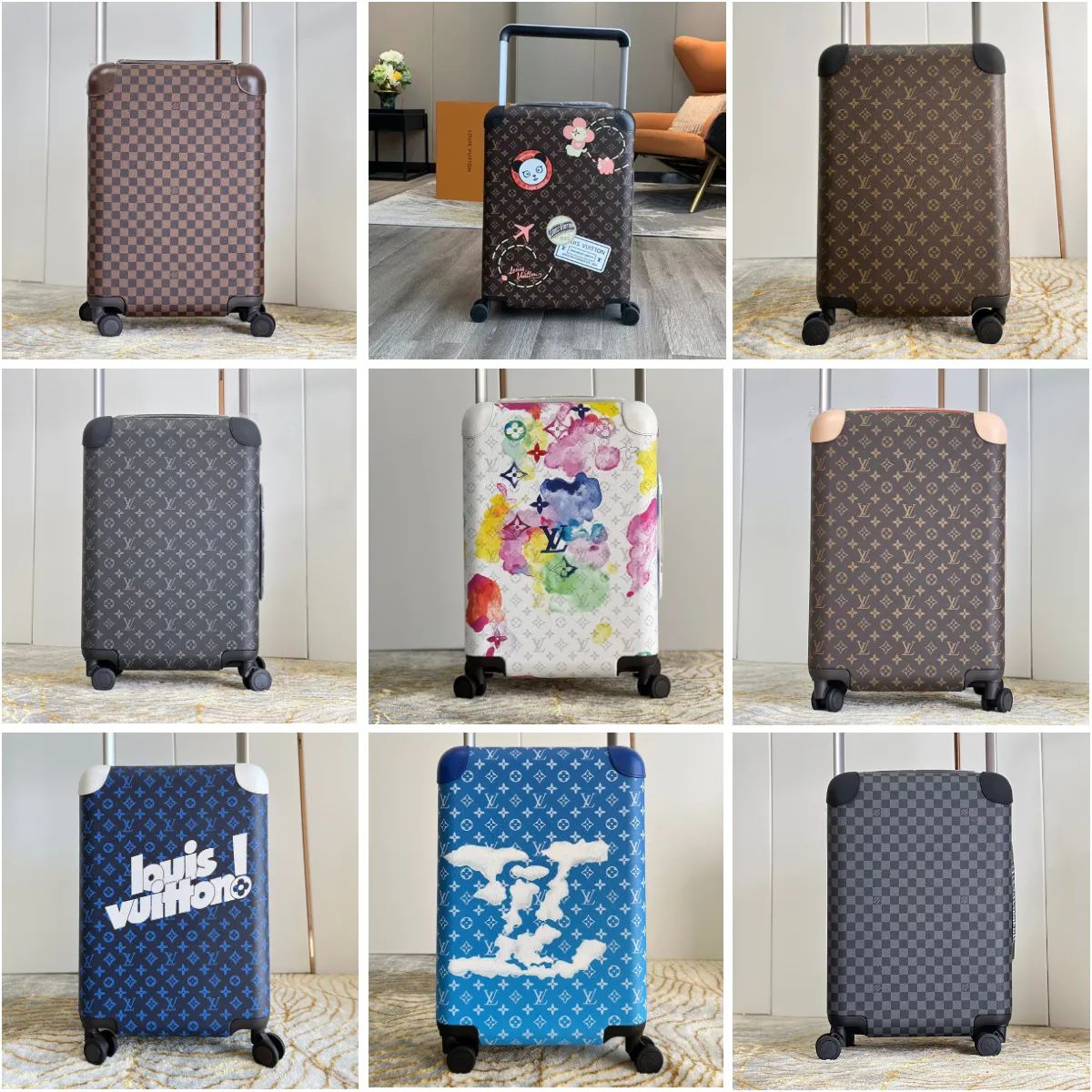 L V Dupe Suitcase Designer Luggage 55 Boarding Box Large Capacity Carry On Cabin Classic Flower P... | DHGate
