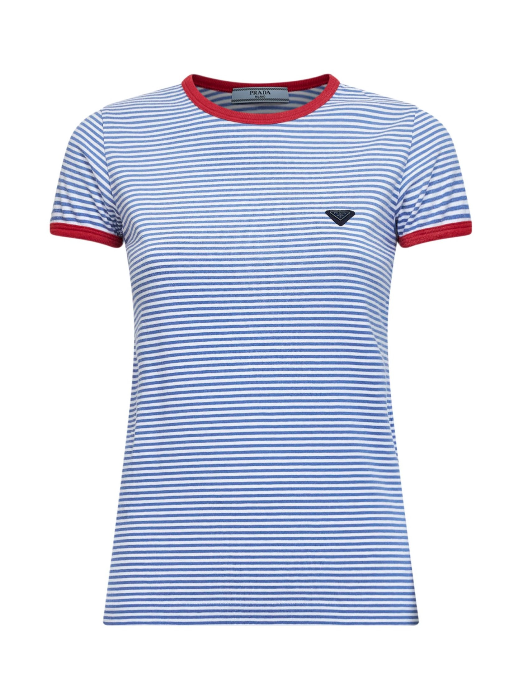 Prada Crewneck Striped T-Shirt | Senser US