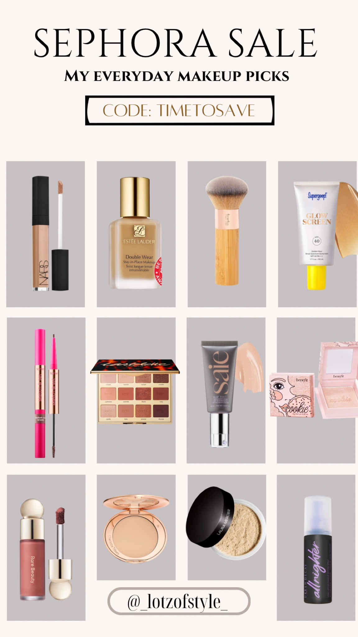 Sephora sale 
Nars concealer - medium 1 custard 
Estee foundation - 2N2 Buff
Brow sketch & set - black brown
Saie slip tint - four + half
Rare beauty blush - happy
Charlotte tilbury powder - 2 medium


#LTKbeauty #LTKsalealert #LTKHolidaySale