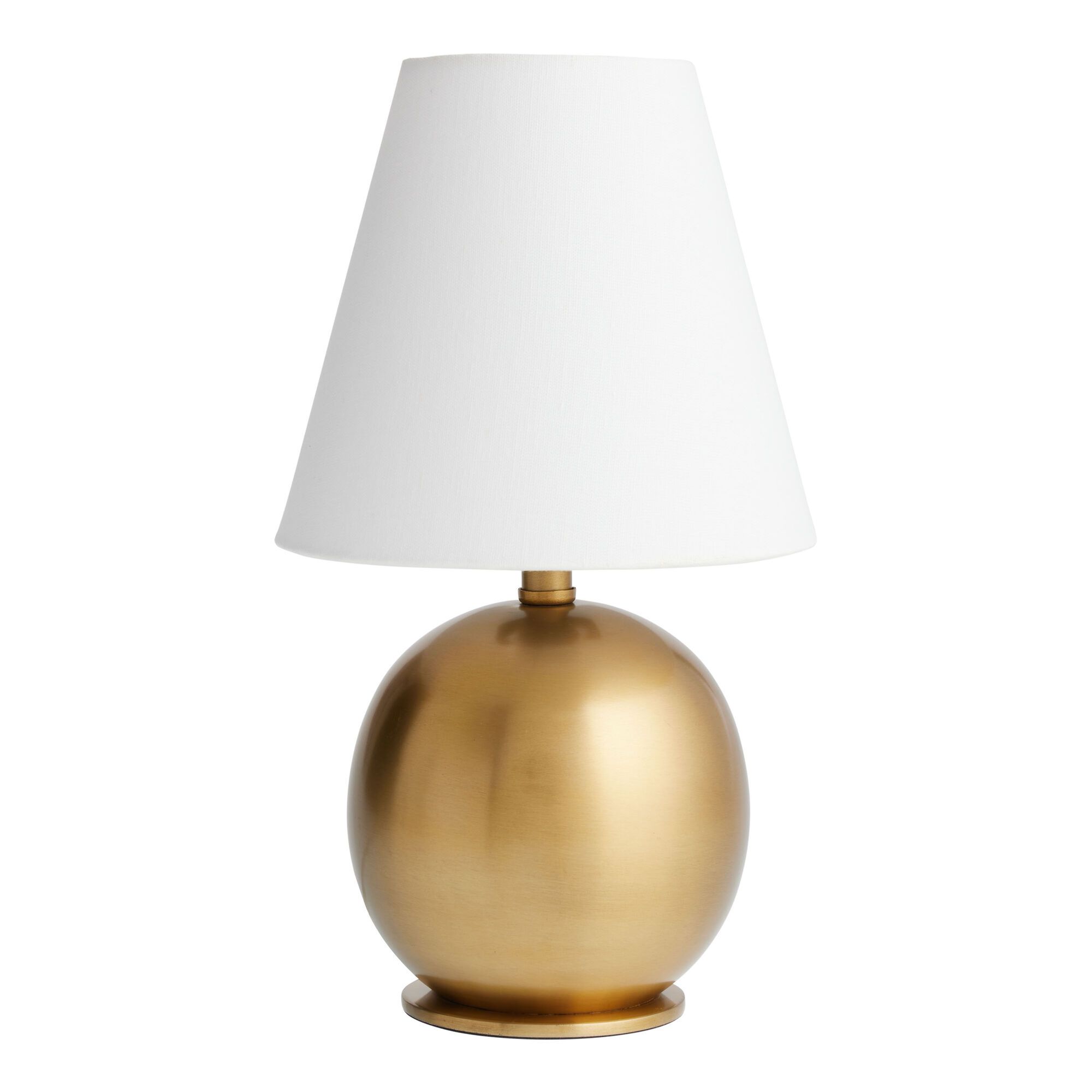 Shea Mini Brass Metal Orb Empire Shade Table Lamp - World Market | World Market
