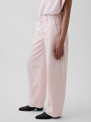 Gap × HFR Low Rise Pink Baggy Barrel Jeans by Nicole Benefield Portfolio | Gap (US)