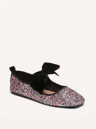 Faux-Suede Bow-Tie Ballet Flat Shoes for Girls | Old Navy (US)