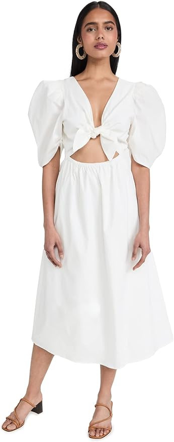 WAYF Women's Peggy Twist Cut-Out Midi Dress | Amazon (US)