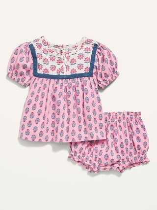 Short-Sleeve Matching Print Top and Bloomers Set for Baby | Old Navy (US)