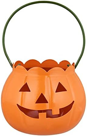 Pumpkin Candle Holder | Halloween Pumpkin Candle Holder | Orange Metal JackoLantern Standing and ... | Amazon (US)