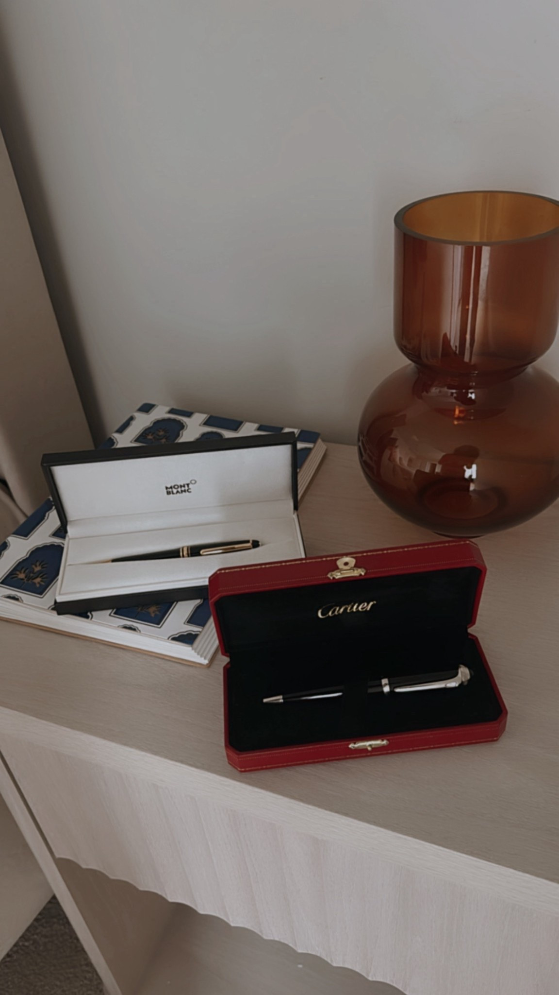 Who doesn’t love a luxury pen set bedside table?

#cartier #montblanc #luxury #ltkhome #ltkoffice