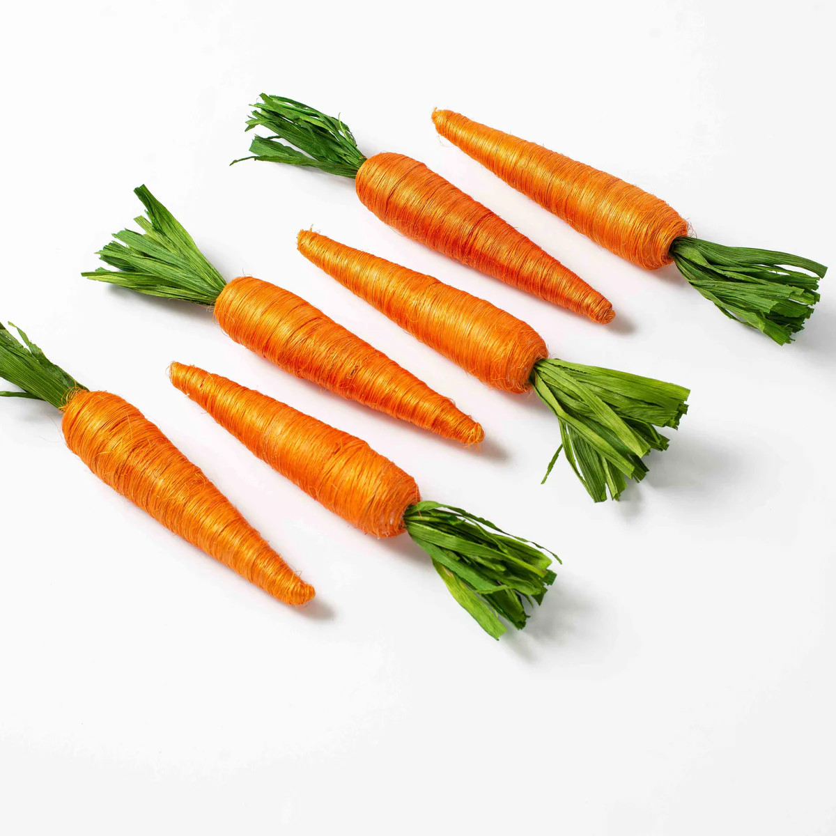 Natural Sisal & Corn Husk Faux Orange Carrot Easter Décor Set of 6 | Darby Creek Trading