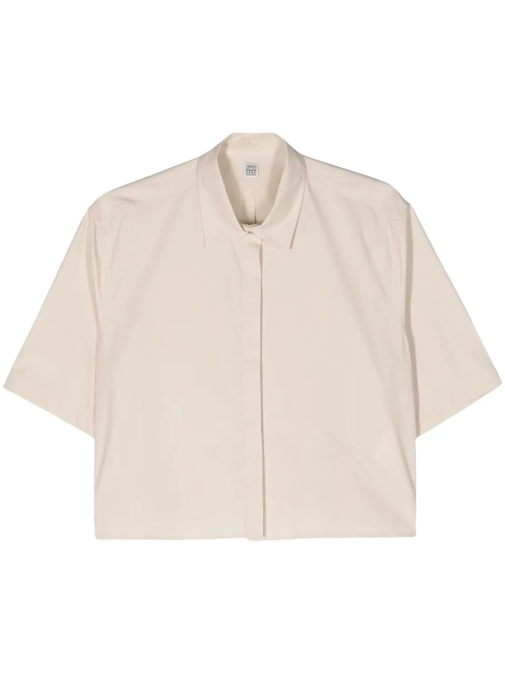 TOTEME Veran Organic Cotton Cropped Shirt  | Neutrals | FARFETCH | Farfetch Global