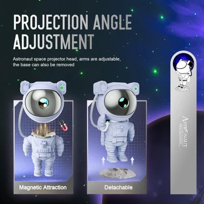 Astronaut Galaxy Projector Night Light - Star Projector Galaxy Light with Nebula Effects & Timer, Astronaut Space Starry Celling Lamp for Bedroom Kids | Wayfair North America
