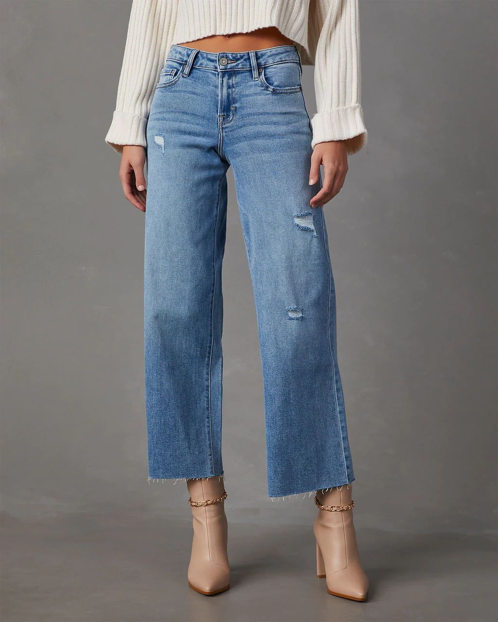 Caleb High Rise Wide Leg Stretch Jeans | VICI Collection