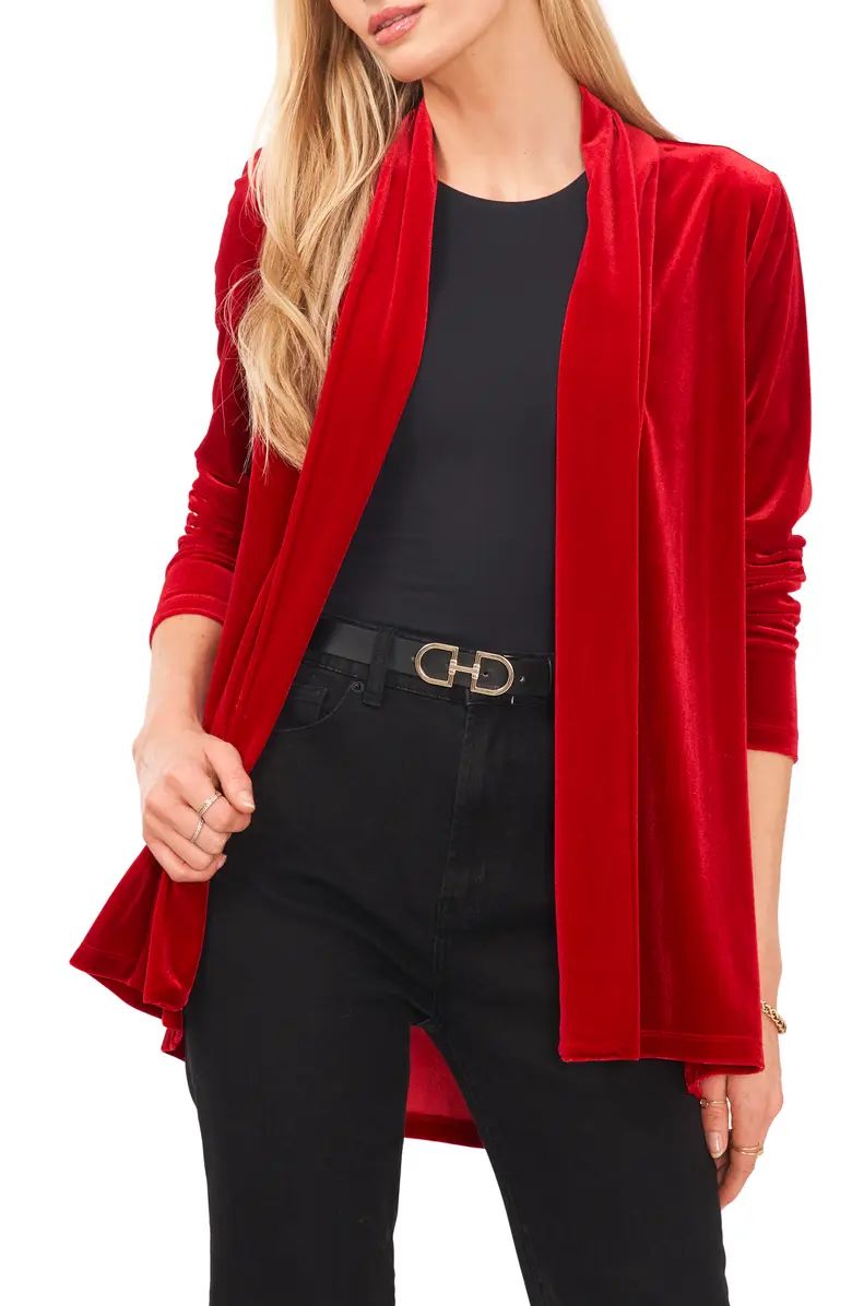 Vince Camuto Shawl Collar Velvet Cardigan | Nordstrom | Nordstrom